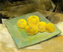 Pommes sur une Assiette verte I