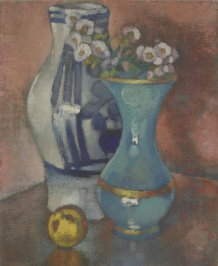 Cruche et vase bleu