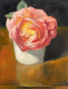 Rose au vase blanc