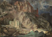 Paysage valaisan - Valère, 1925, huile sur toile, Collection particulière