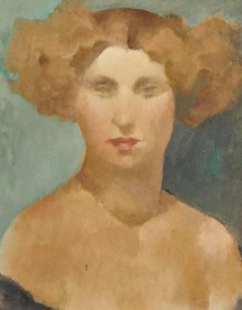 Tête de femme aux cheveux frisés