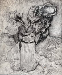 Bouquet de roses dans un vase