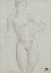 Jeune femme nue debout