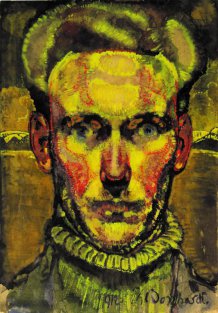 Autoportrait, R-TH Bosshard, 1912  - Aquarelle et gouache sur papier, 347 × 242 mm