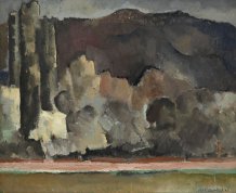 Paysage aux peupliers