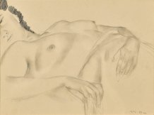 Buste de femme allongée au drap