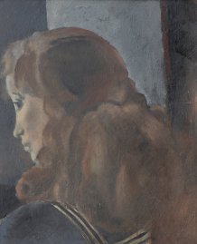 Femme rousse de dos