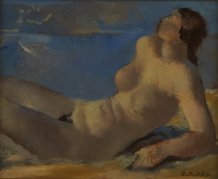 Nu allongé sur la plage